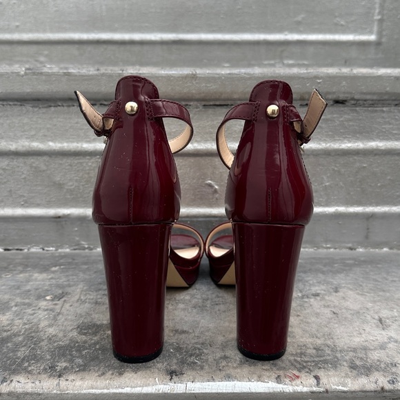 NINE WEST Dempsey 3 Platform Sandal Pumps in Patent Leather Red - Picture 12 of 15